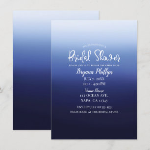Sea Ocean Blue Modernes Minimal Beach Brautparty Einladung