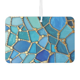 Sea of Waves Blue and Gold Mosaic Fine Art Autolufterfrischer