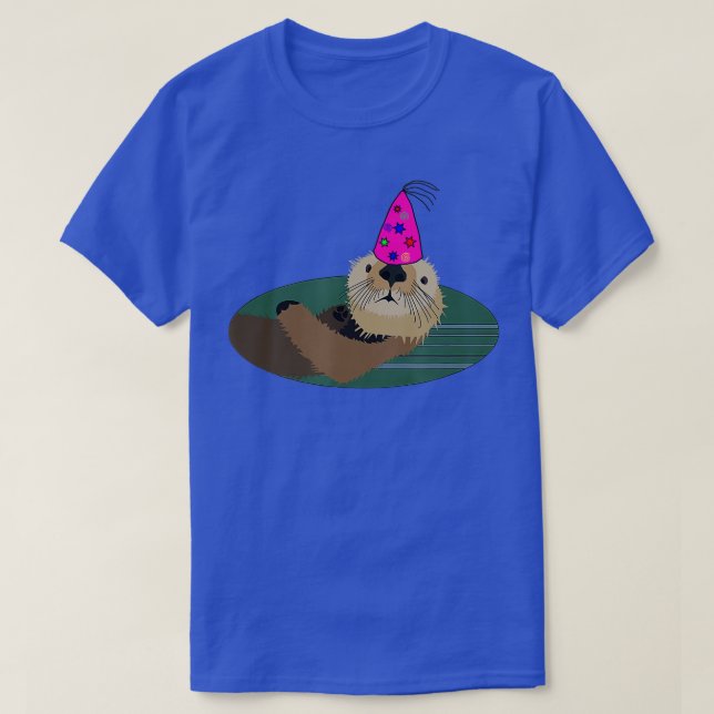 Sea Otter Birthday Hat Party Design T-Shirt (Design vorne)
