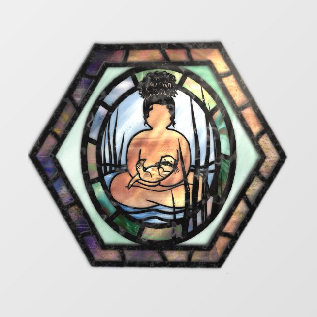 Sea Otter Goddess Window Fensteraufkleber (Blatt)