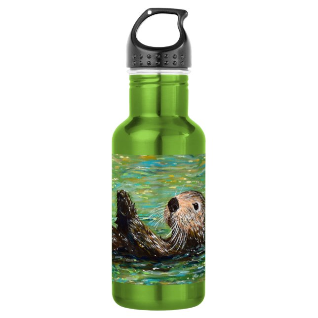 Sea Otter Painting Edelstahlflasche (Vorderseite)
