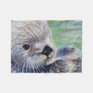 Sea Otter Painting Fleecedecke
