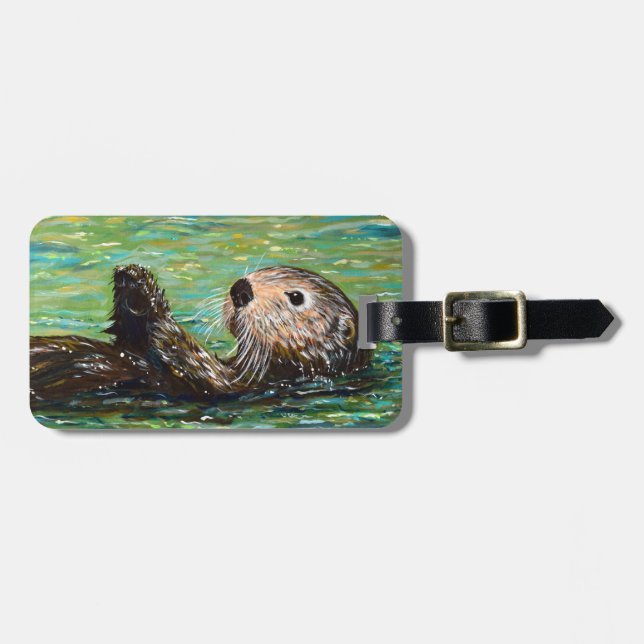 Sea Otter Painting Gepäckanhänger (Vorderseite horizontal)