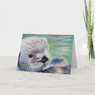 Sea Otter Painting Karte