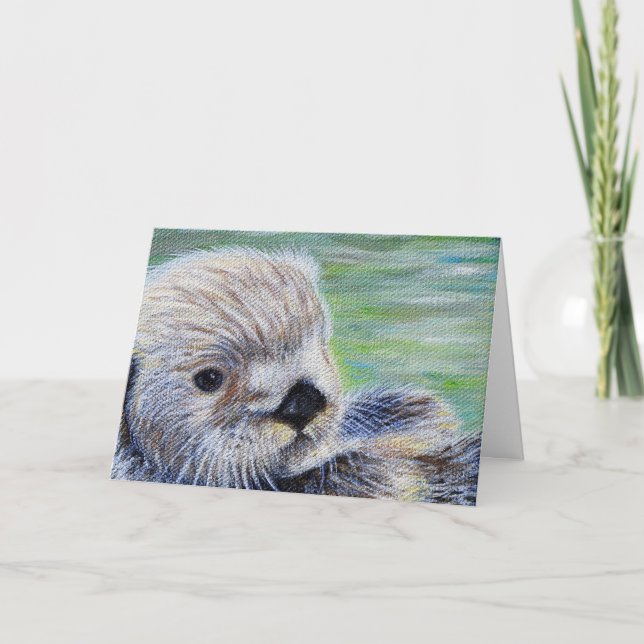 Sea Otter Painting Karte (Vorderseite)
