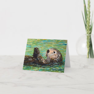 Sea Otter Painting Karte