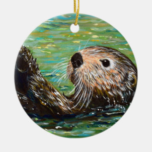 Sea Otter Painting Keramik Ornament