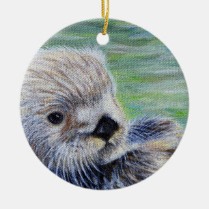 Sea Otter Painting Keramik Ornament