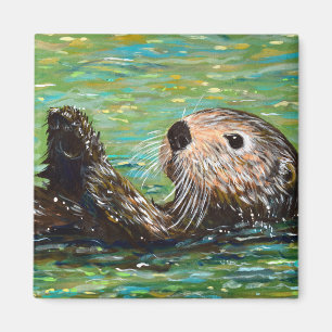 Sea Otter Painting Magnet