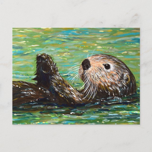 Sea Otter Painting Postkarte (Vorderseite)