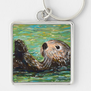 Sea Otter Painting Schlüsselanhänger