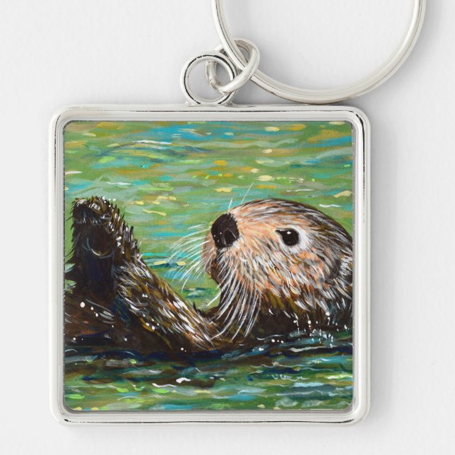 Sea Otter Painting Schlüsselanhänger (Vorne)