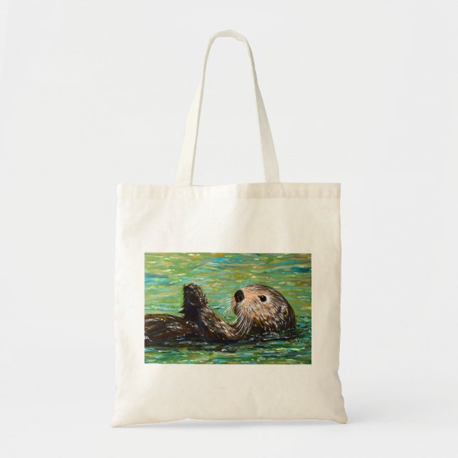Sea Otter Painting Tragetasche (Vorne)