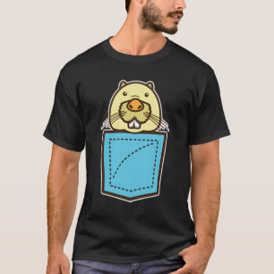 Sea Otter Pocket Funny Niedlich Peekter Otter Hood T-Shirt