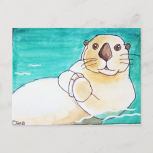 Sea Otter Postcard Postkarte