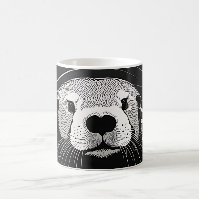 Sea Otter Schwimmen Kaffeetasse (Mittel)