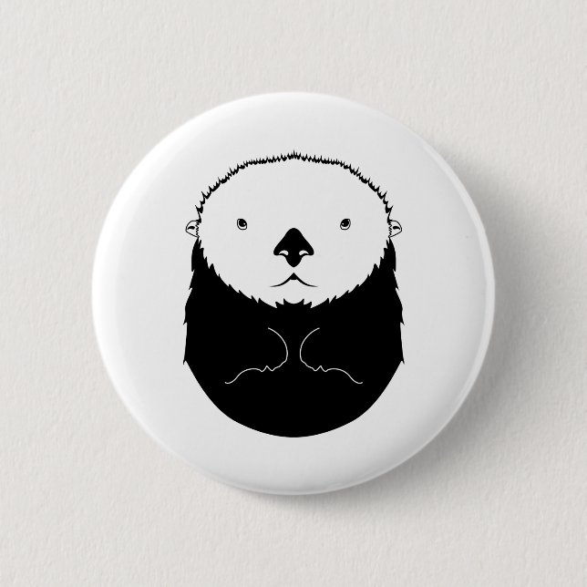 Sea Otter Silhouette Button (Vorderseite)