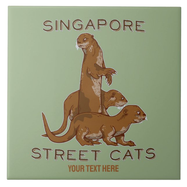 Sea Otter Singapore Street Cats Fliese (Vorderseite)