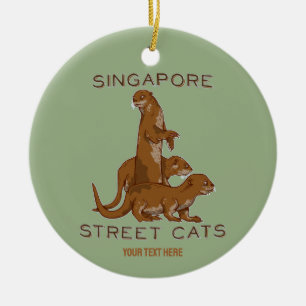 Sea Otter Singapore Street Cats Keramik Ornament