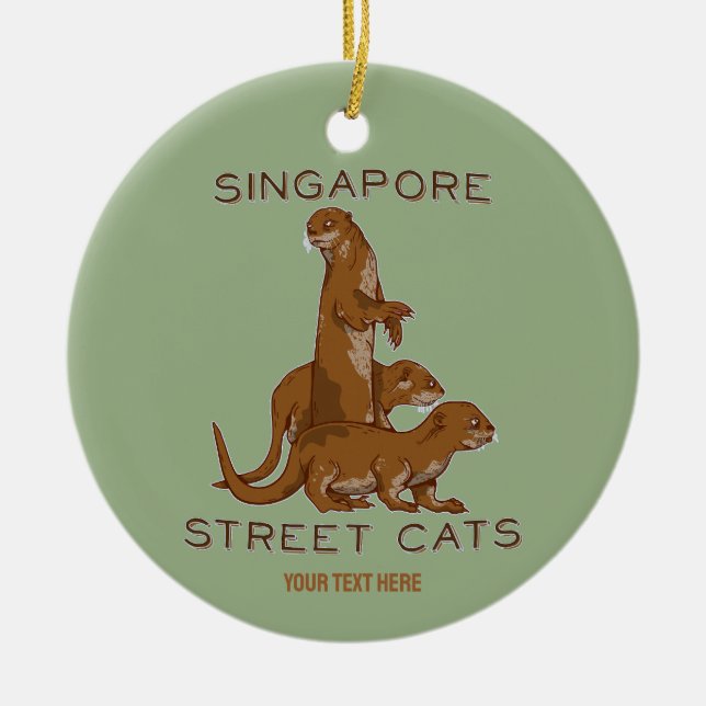 Sea Otter Singapore Street Cats Keramik Ornament (Vorne)
