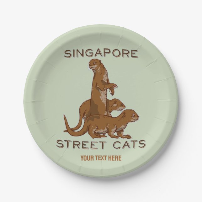 Sea Otter Singapore Street Cats Pappteller (Vorderseite)