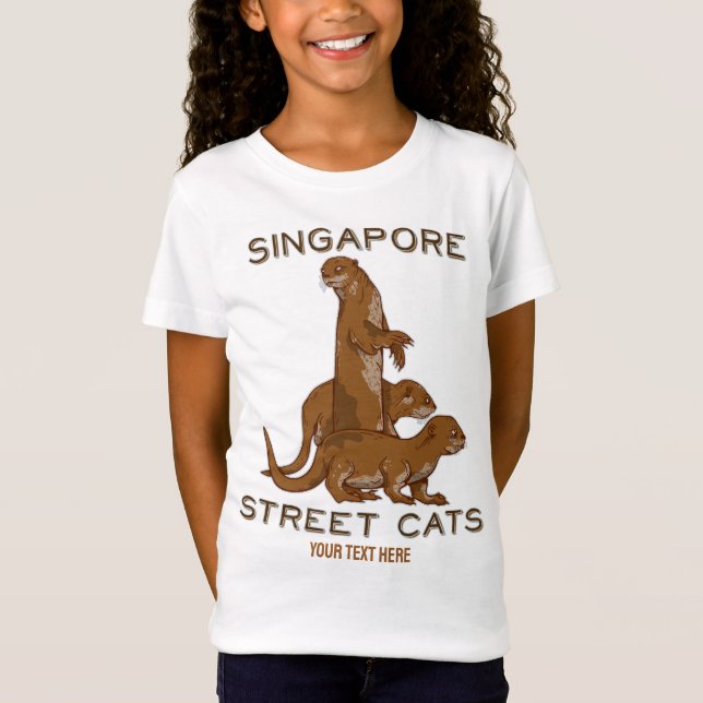 Sea Otter Singapore Street Cats T-Shirt (Vorderseite)