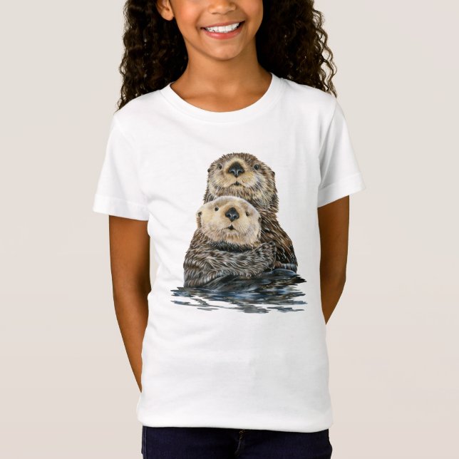 Sea Otter und Pup T - Shirt (Vorderseite)