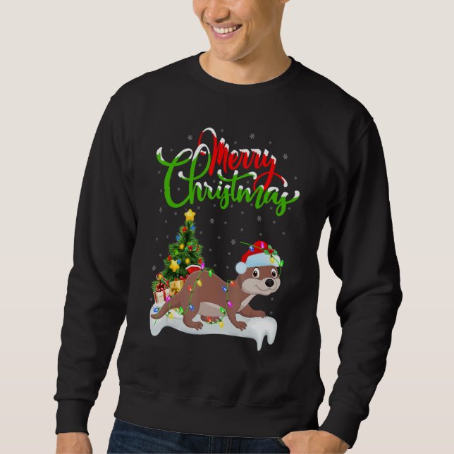 Sea Otter   Xmas Decorations Santa Sea Otter Chris Sweatshirt (Vorderseite)