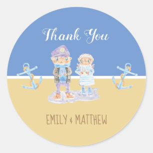 Sea Otters Couple Wedding Danke Stickers