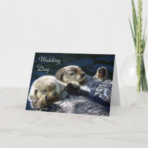 Sea-otters wedding day card karte