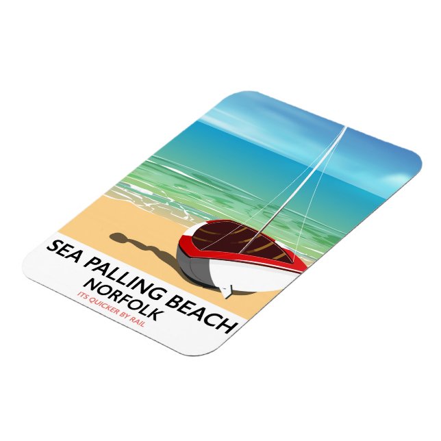 Sea Palling Beach Norfolk Strandposter Magnet (Linke Seite)