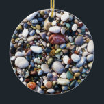 Sea Pebbles Beach Stones Rhodes Griechenland Keramikornament<br><div class="desc">Farbenfrohe Meereskies und Steine auf der schönen Insel Rhodos in Griechenland.</div>