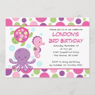 Sea Pink Girl Einladung zum Geburtstag