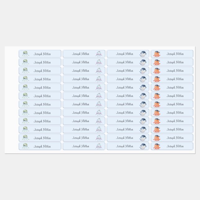 Sea Pirates Kinderzimmer Day Care Name Kleidung Etiketten (Blatt)