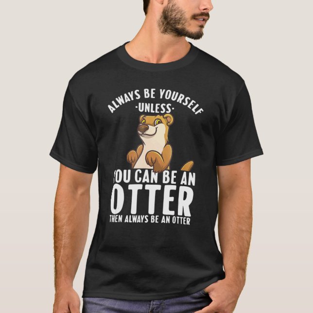 Sea River Otter Wild Animal Niedlich Otter Design T-Shirt (Vorderseite)