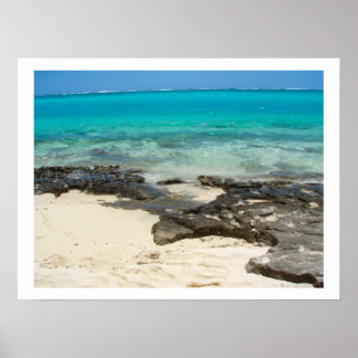 Sea Rocks Sand Beach Vanuatu Insel Landschaft Poster
