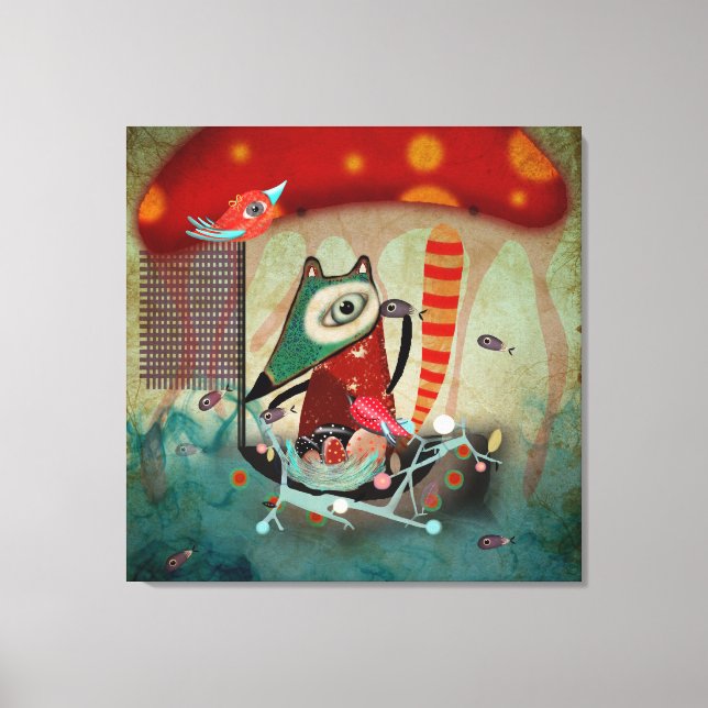 Sea Sailor Fox Nest und Vögel Leinwanddruck (Vorderseite)