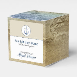 Sea Salt Bath Bomb Marine Anchor Watercolor Beach Geschenkschachtel