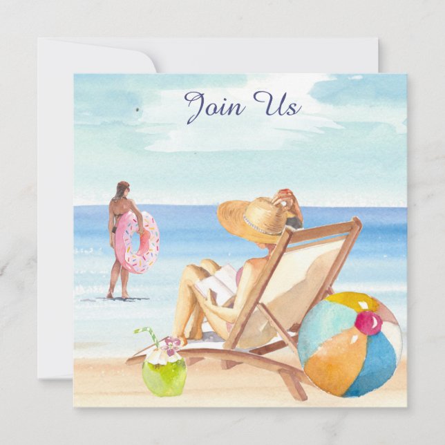*~* Sea Sand Sun Beach AR29 Generische JEGLICHE ER Einladung (Vorderseite)
