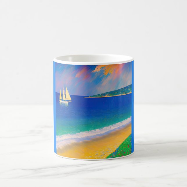 Sea Scape 09 "Yacht in the bay" Kaffeetasse (Mittel)