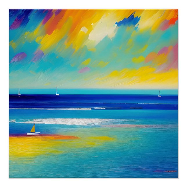 Sea Scape 10 "Auf dem Sand stecken". Poster (Vorderseite)
