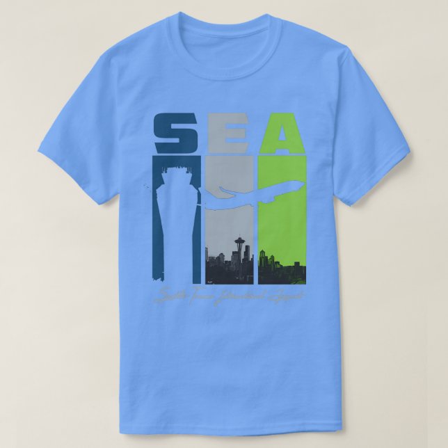 SEA Seattle Tacoma Internationaler Flughafen SeaTa T-Shirt (Design vorne)
