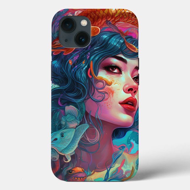 Sea Serpent Hair Lady Fantasy Art Case-Mate iPhone Hülle (Rückseite)