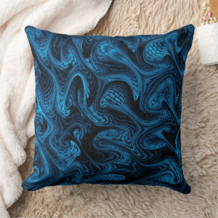 Sea Serpents Blue Waves Fraktal Art Kissen