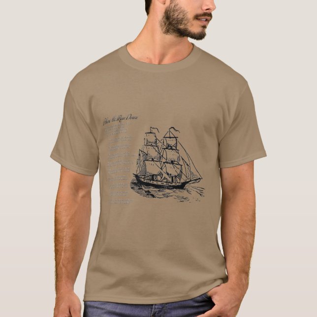 Sea Shanty Song, Ship, Blow the Man Down T-Shirt (Vorderseite)