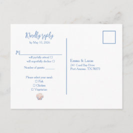 sea shell einladungspostkarte