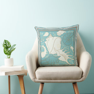 Sea Shells Blue Sand Shades Background Kissen