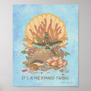 Sea Shore Beach Vibe Aquamarin und Lila Poster