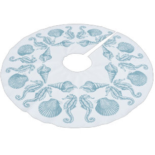 Sea Side Beach Frohe Weihnachten Polyester Weihnachtsbaumdecke