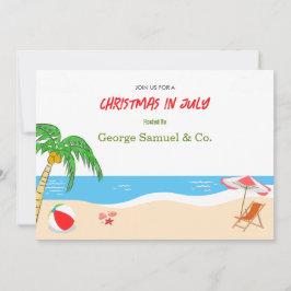 Sea Side Christmas in July Custom Name Log & Text Einladung